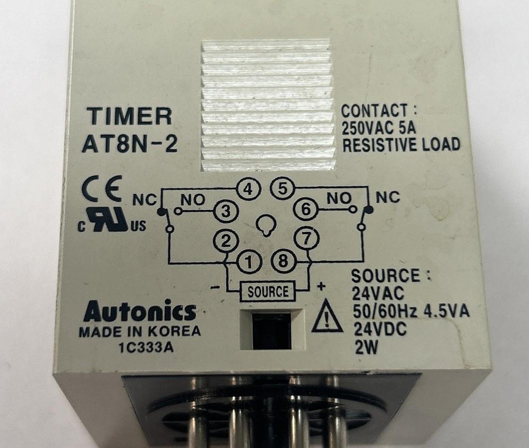 Used AUTONICS,AT8N-2,TIMER 0-5 MINUTES 5A 250V