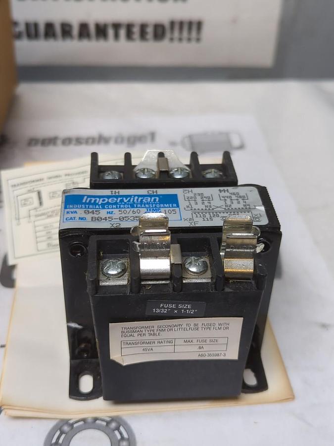 JOSLYN CLARK,KTR672,TRANSFORMER 45VA 240/480 VOLT .045 KVA NOS