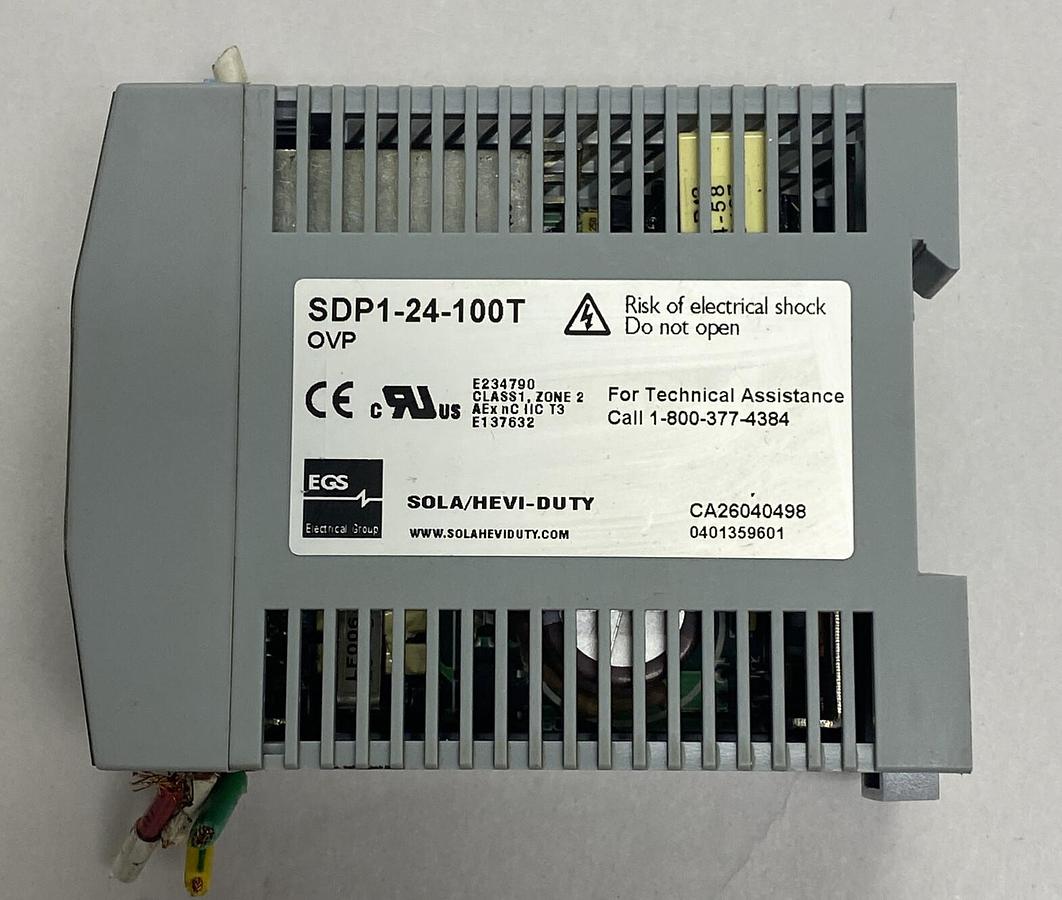 Used SOLA HEVI DUTY,SDP-1-24-100T,POWER SUPPLY 24VDC 1.3A