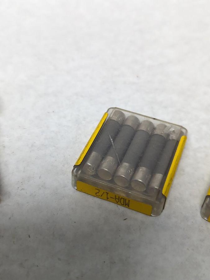 COOPER BUSSMANN,MDA-1/2,CARTRIDGE 1/2 AMP FUSE LOT OF 15 NOS