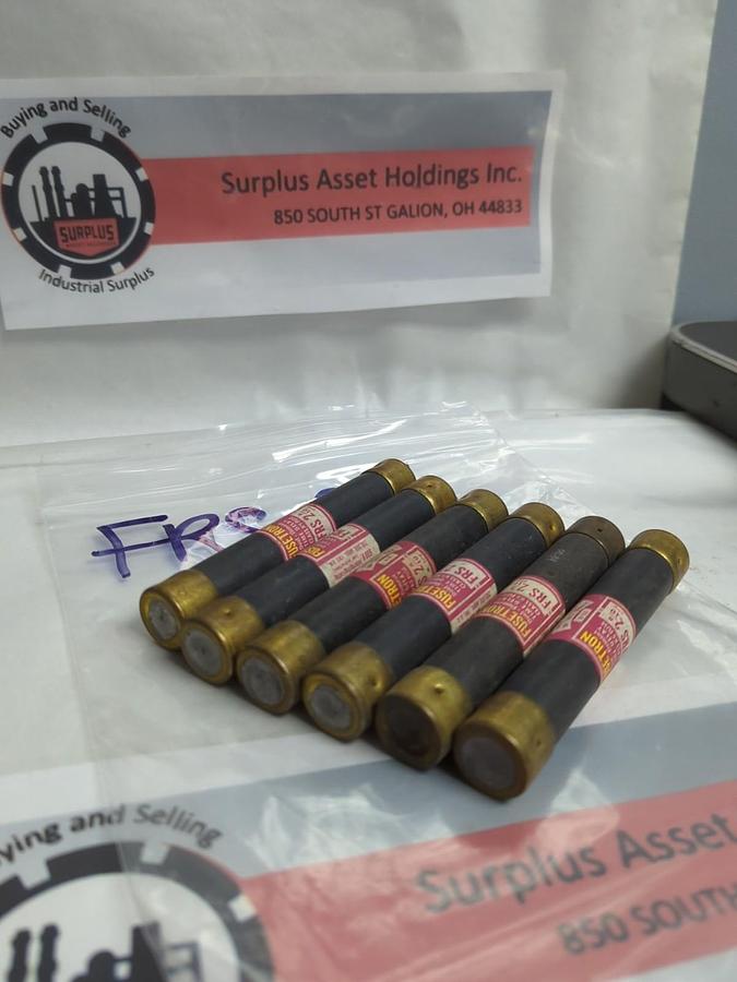 Used COOPER BUSSMANN,FRS-2-8/10,FUSETRON 2-8/10 AMP FUSE LOT OF 6 PRE-OWNED