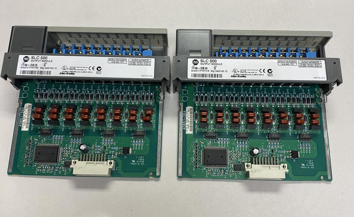 Used ALLEN BRADLEY,1746-OB16,SER D OUTPUT MODULE LOT OF 2