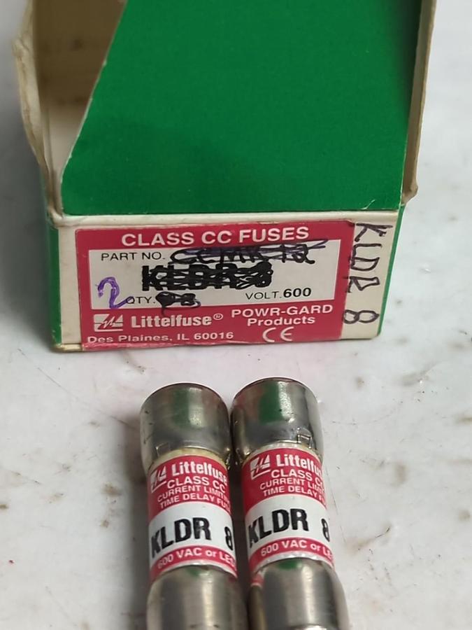 LITTELFUSE,KLDR8,FAST ACTING 8 AMP FUSES BOX OF 2 NOS