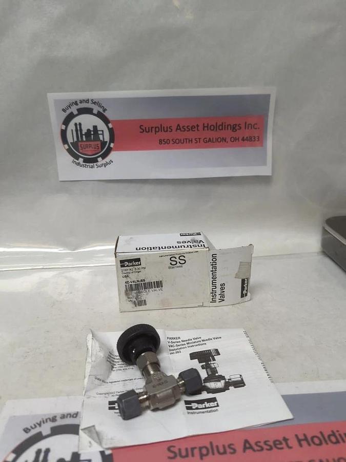 PARKER,4Z-V4LN-SS,STAINLESS STEEL NEEDLE VALVE NOS