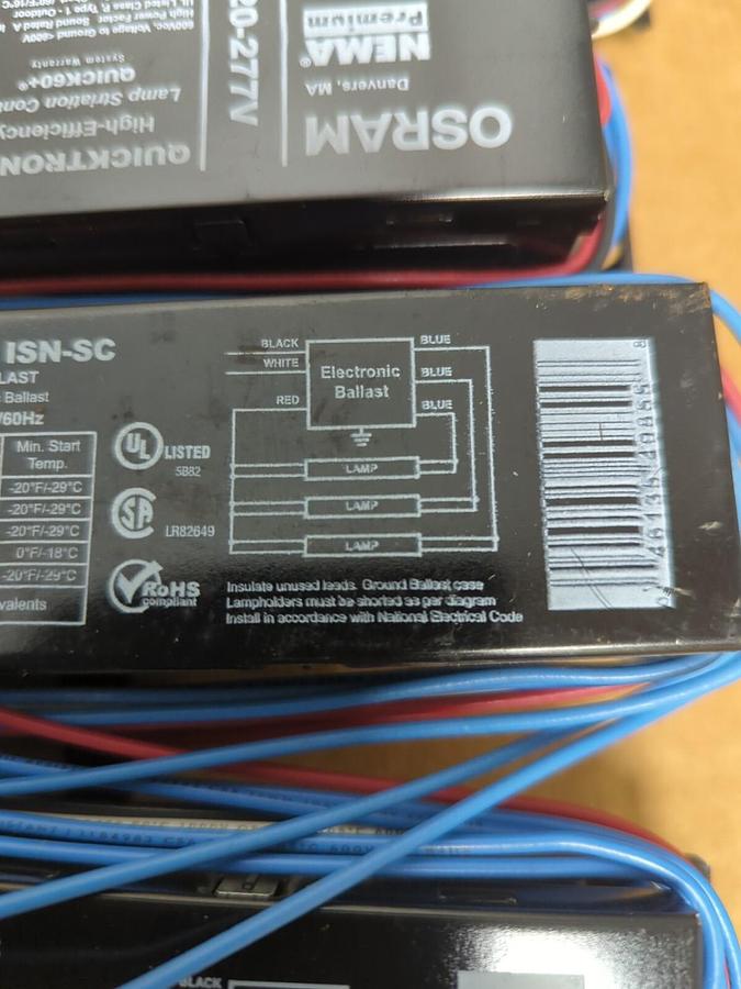 OSRAM,QHE 2X32T8/UNV ISN-SC,FLORESCENT LAMP BALLAST LOT OF 10 NOS