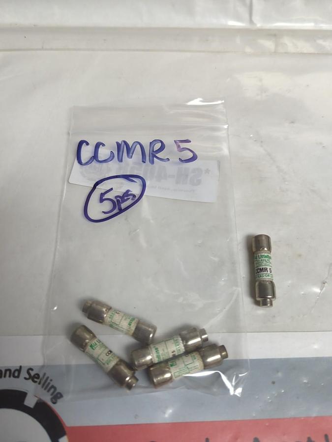 Used LITTELFUSE,CCMR5,CLASS CC 5 AMP FUSE LOT OF 5 PRE-OWNED
