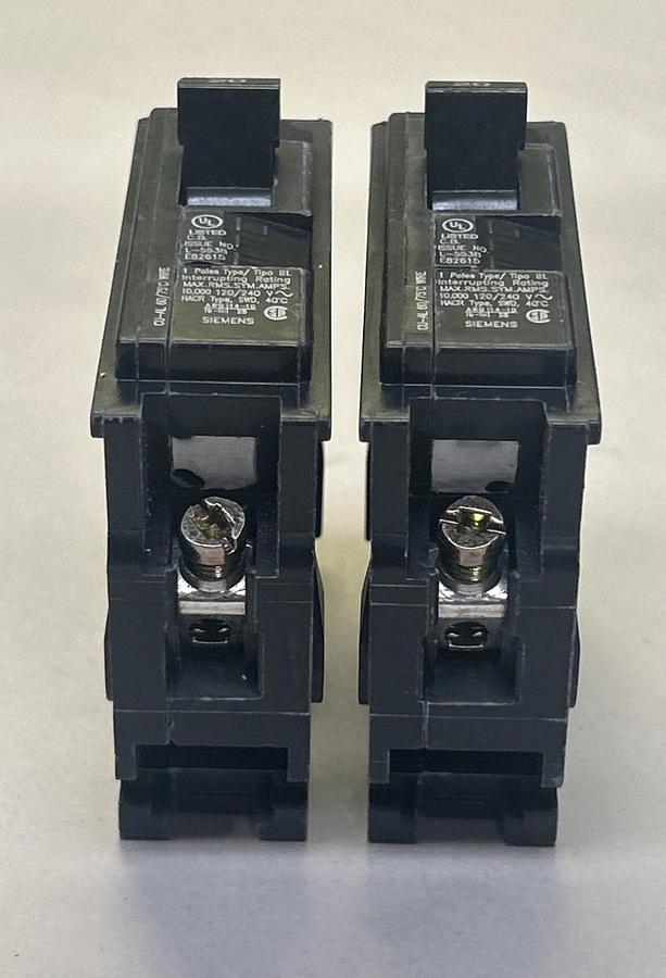 SIEMENS,B120,CIRCUIT BREAKER 20A 120/240V 1P LOT OF 2 NOS