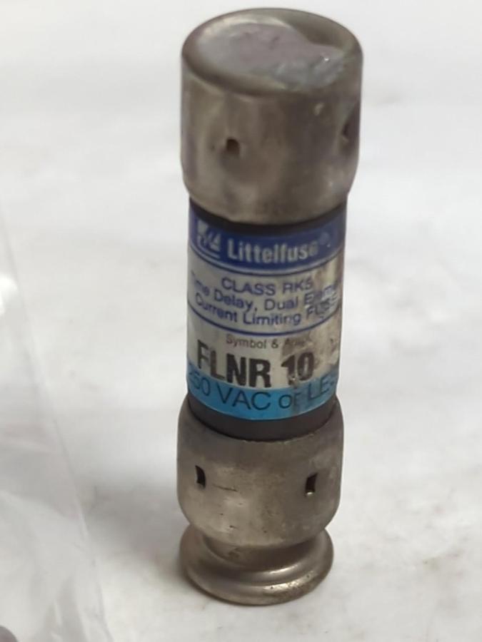 Used LITTELFUSE,FLNR10,TIME-DELAY 10 AMP FUSE LOT OF 2 PRE-OWNED