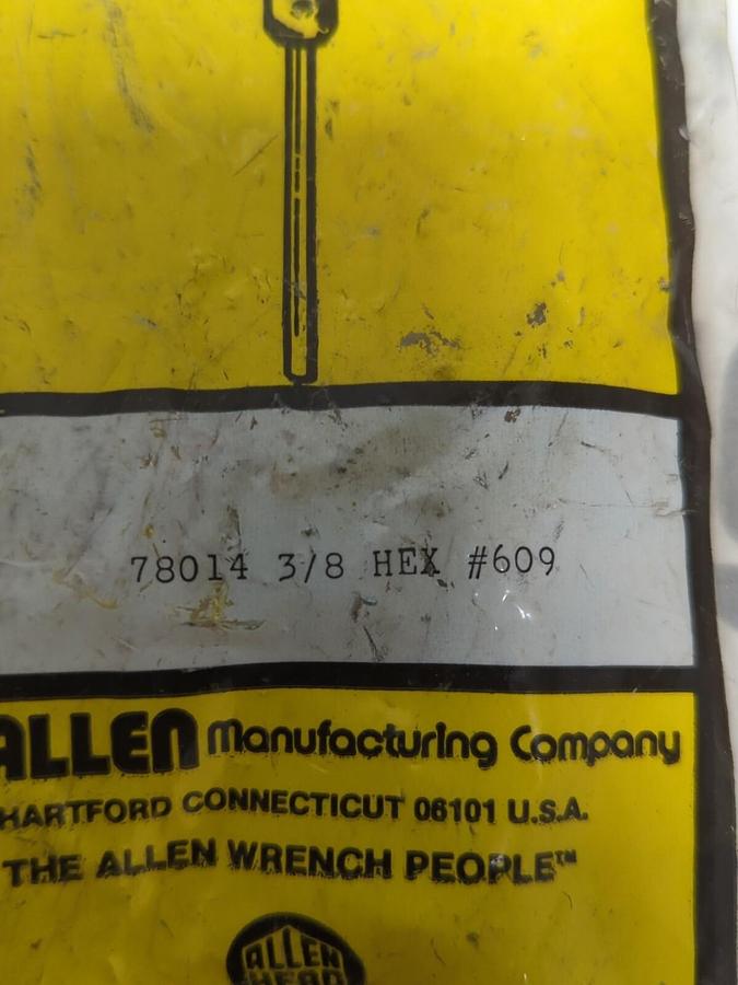 Used ALLEN,609,T-HANDLE SET 3/8 INCH HEX NEW