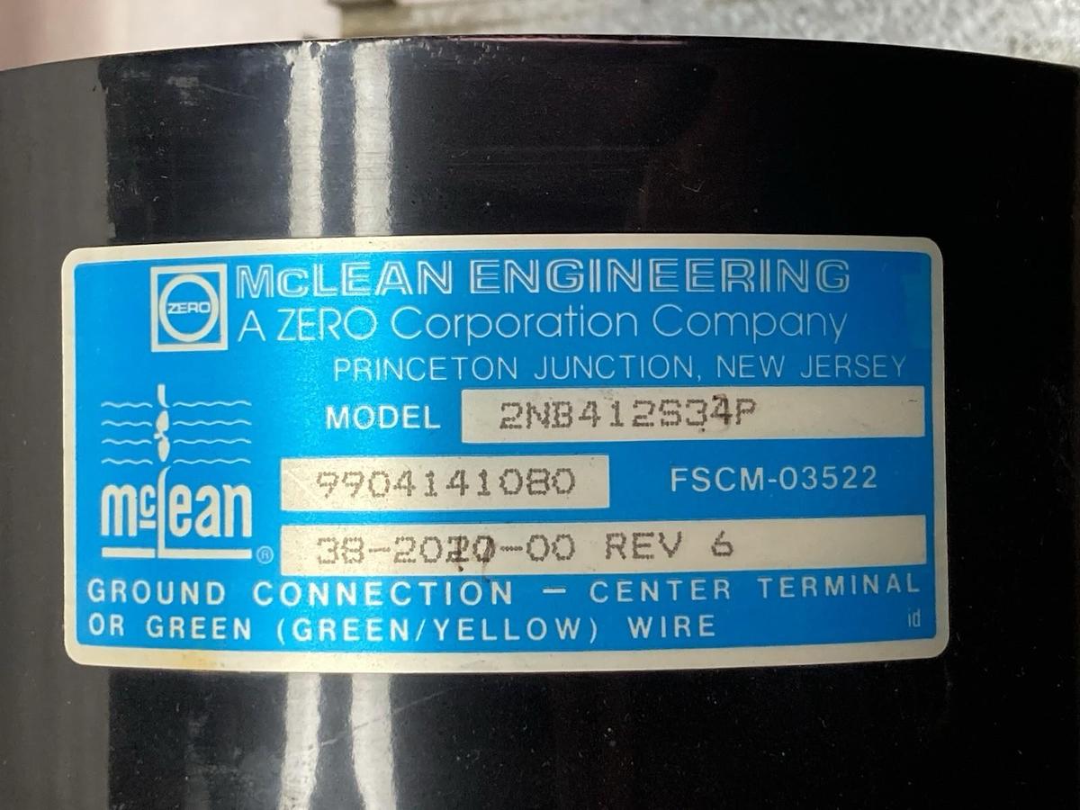 McLean Engineering,7162-0592,Motor w/APW Model 2NB412S34P 38-2020-00 REV 6