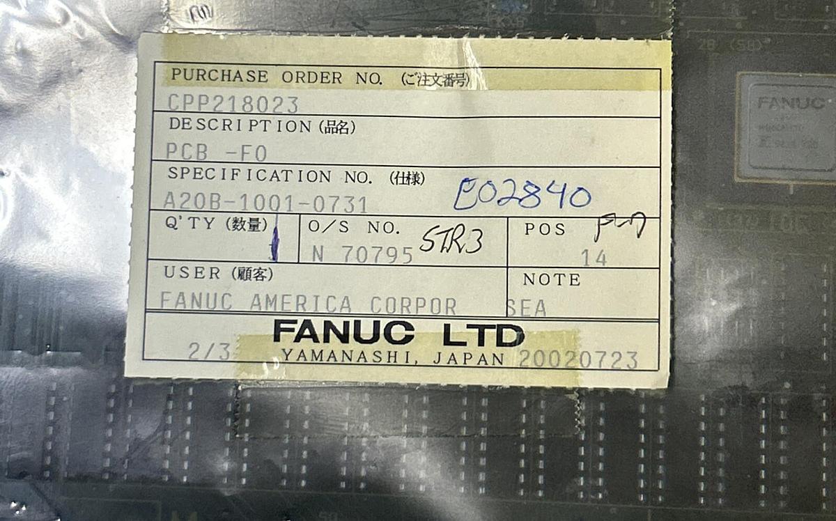 Used FANUC,A20B-1001-0731,I/O CONTROL BOARD NEW
