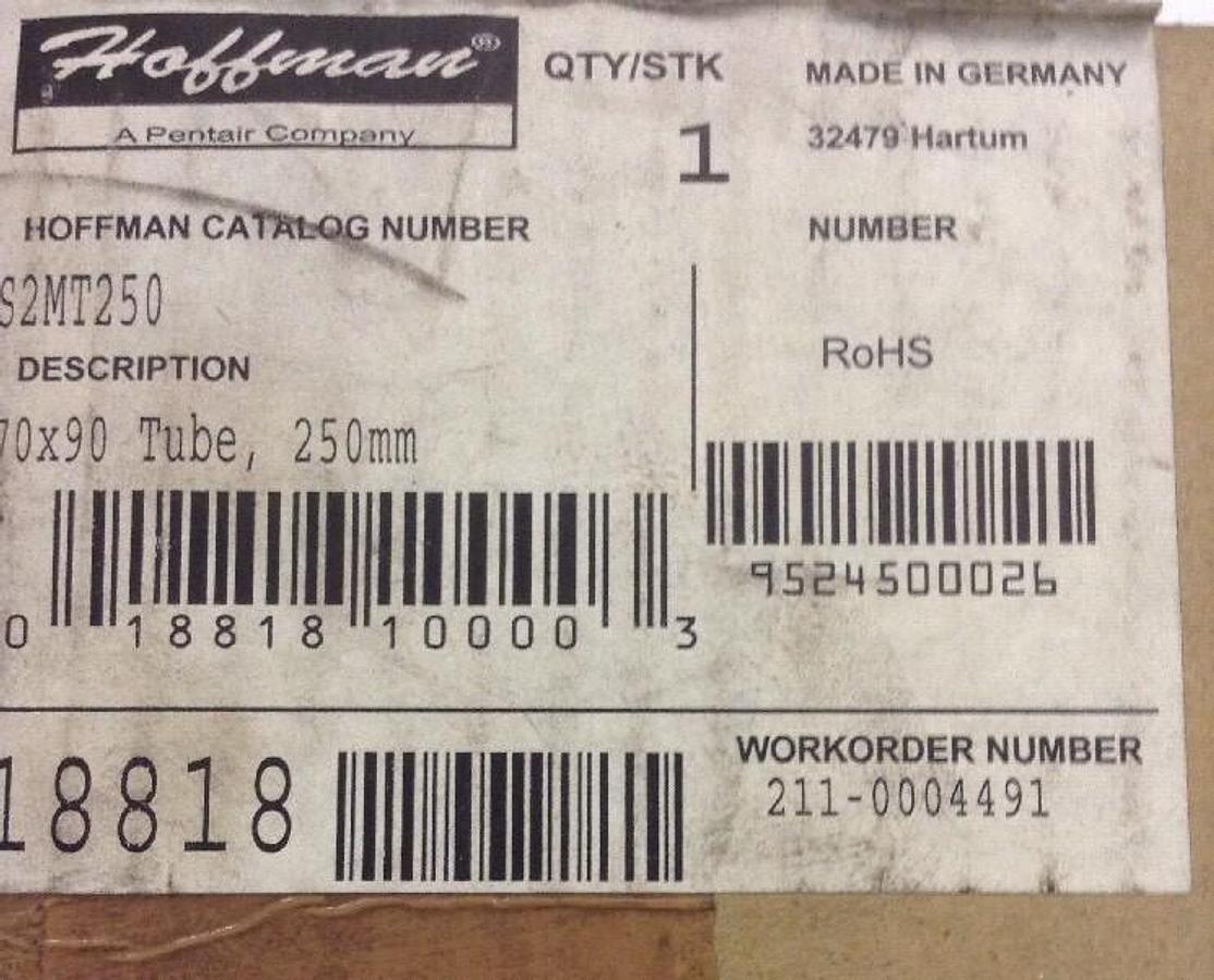 Hoffman,S2MT250,70x90 Tube 250 mm 9.84 inches