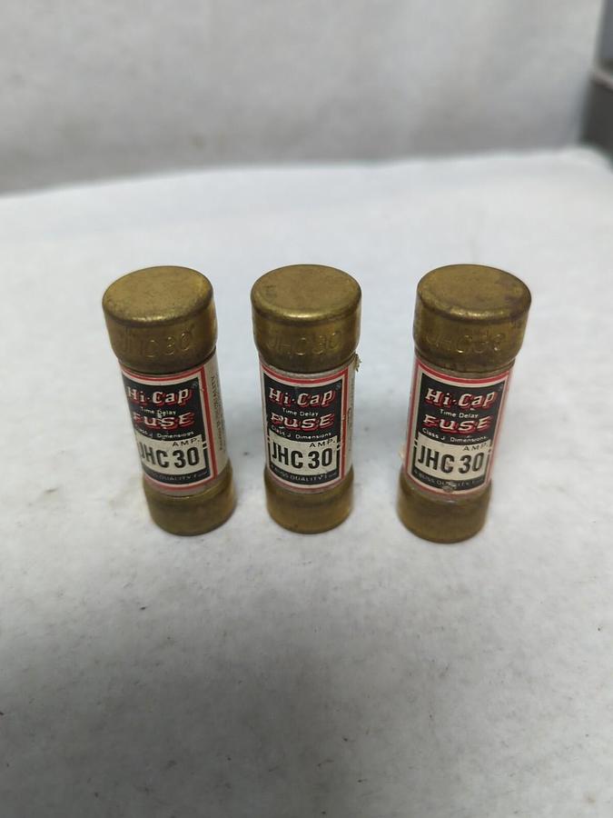 Used COOPER BUSSMANN,JHC-30,HI-CAP 30 AMP FUSE LOT OF 3 PRE-OWNED