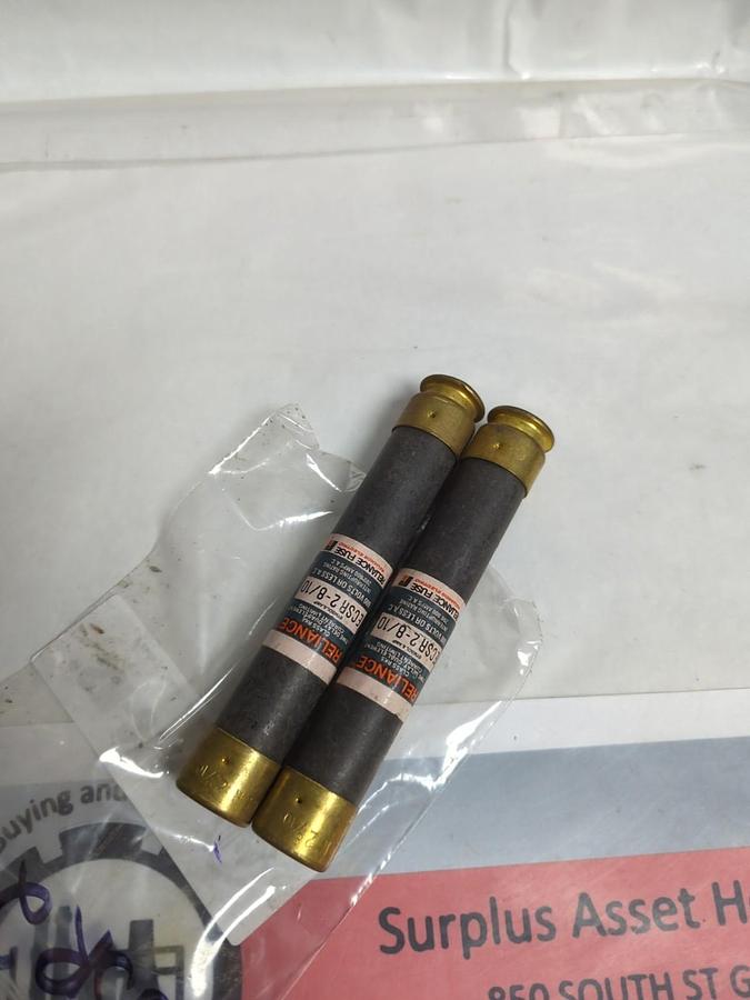 Used RELIANCE,ECSR-2-8/10,TIME-DELAY 2-8/10 AMP FUSE LOT OF 2 PRE-OWNED