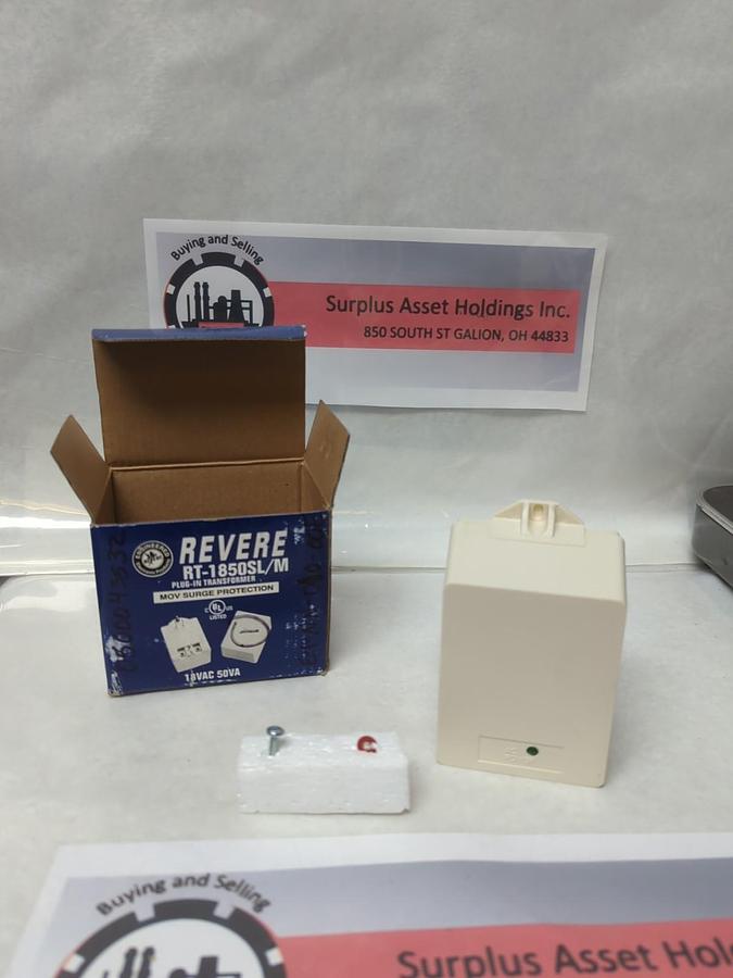REVERE,RT-1850SL/M,PLUG IN TRANSFORMER 18VAC 50VA NOS