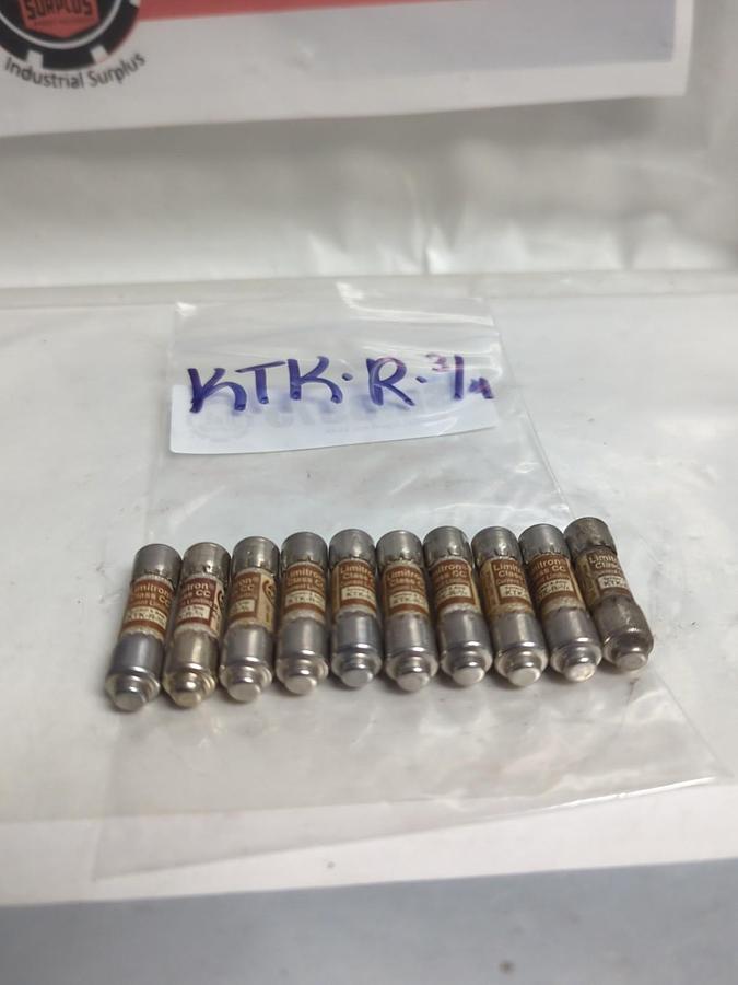 Used COOPER BUSSMANN,KTK-R-3/4,LIMITRON 3/4 AMP FUSE LOT OF 10 PRE-OWNED