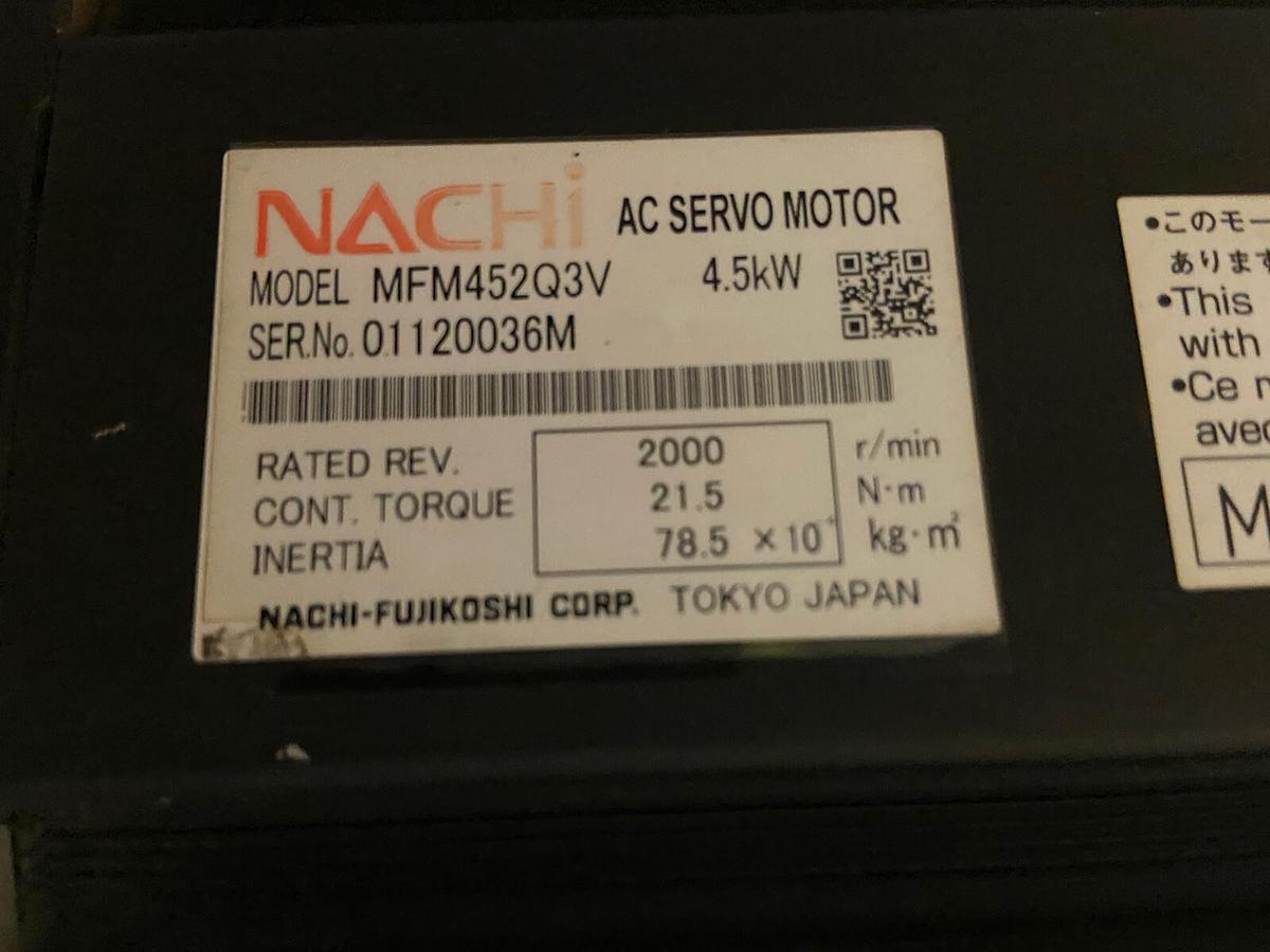 Used NACHI,MFM452Q3V,SERVO MOTOR 4.5kW 2000RPM 21.5Nm