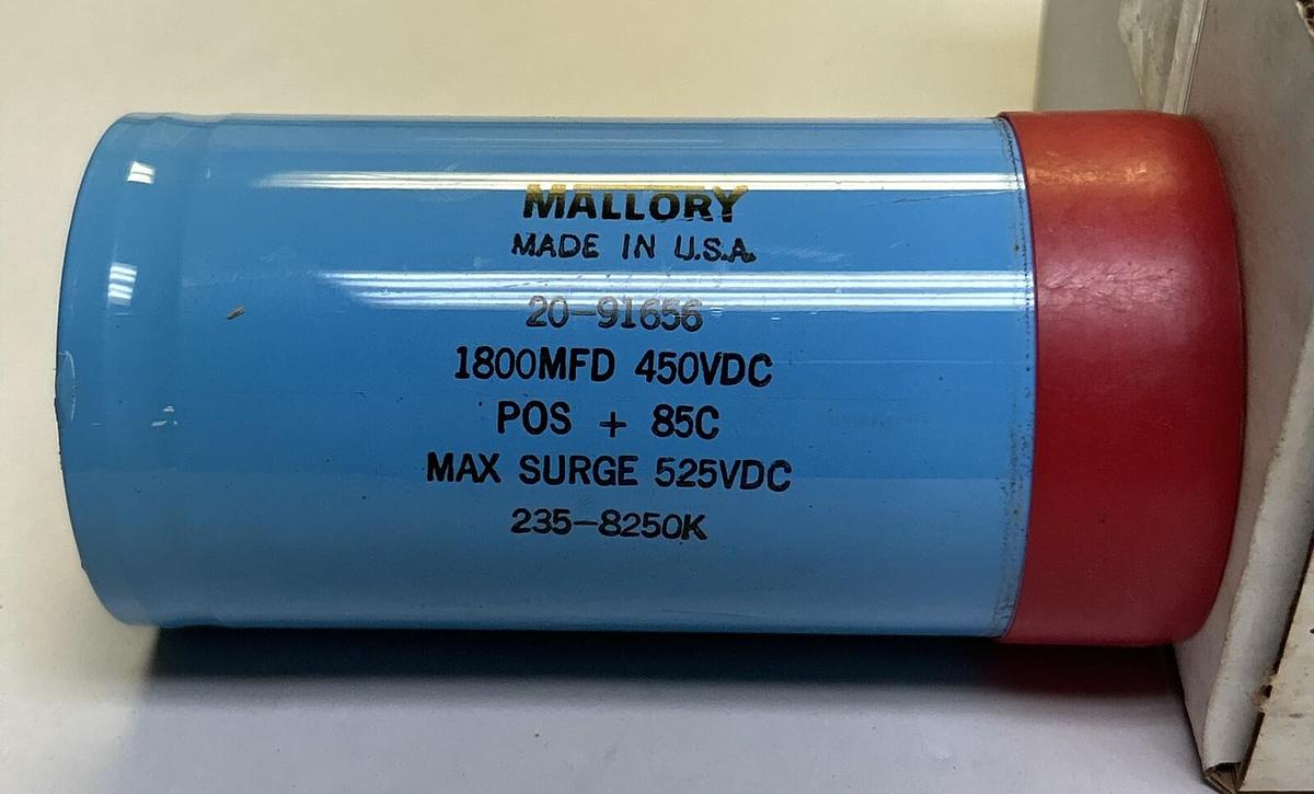 Used MALLORY,20-91656,CAPACITOR 1800MFD 450VDC