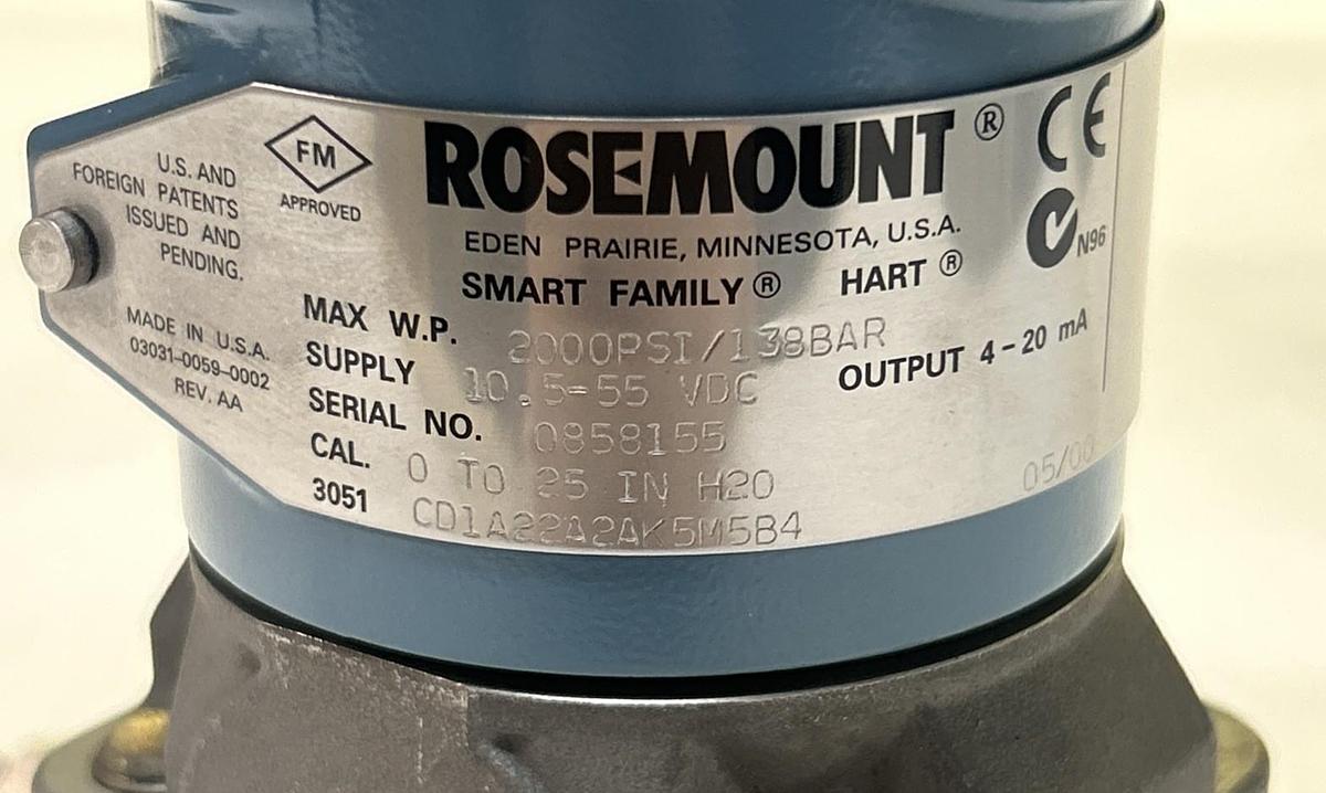 ROSEMOUNT,3051CD1A22A2AK5M5B4,PRESSURE TRANSMITTER NOS