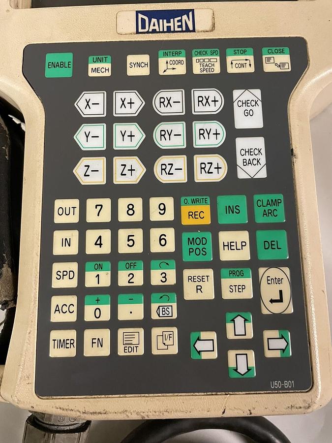 Used DAIHEN,AXTPDD0N-UC15,TEACH PENDANT CRACKED PLASTIC