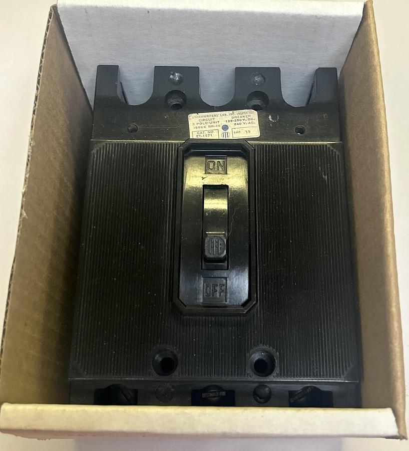 Used ITE,ET-1571,CIRCUIT BREAKER 15A 240V 3P