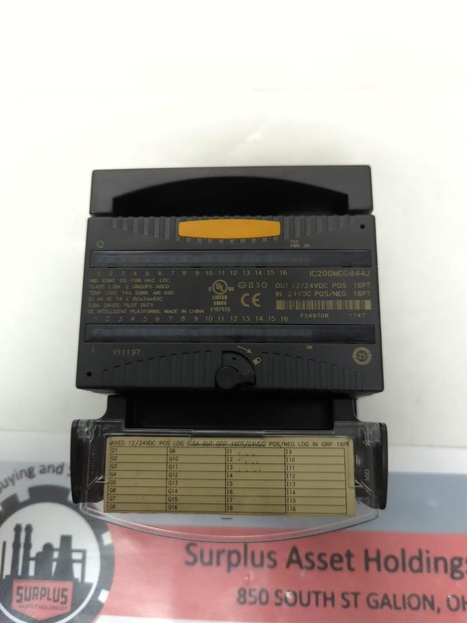 Used GE FANUC,IC200MDD844J,OUTPUT MODULE WITH IC200CHS002L I/O CARRIER PRE-OWNED
