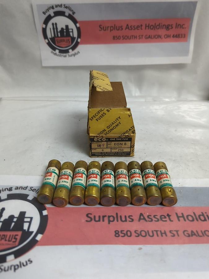 ECO,EON6,ONE-TIME 6 AMP FUSES BOX OF 9 NOS