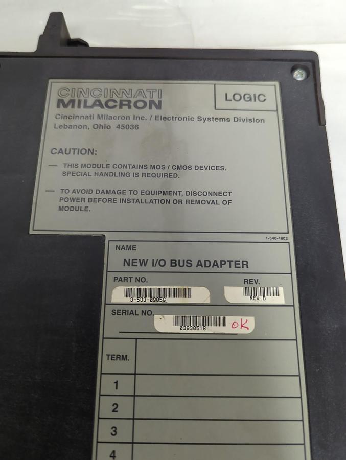 Used CINCINNATI MILACRON,3-533-0905G,REV B NEW I/O BUS ADAPTER PRE-OWNED