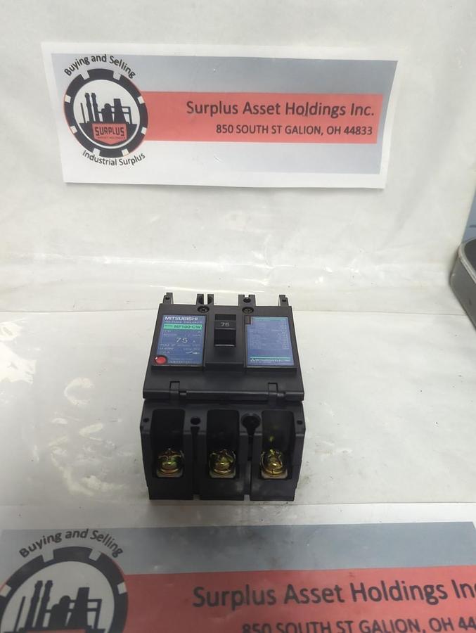 Used MITSUBISHI,NF75-CW,CIRCUIT BREAKER 75 AMP 3-POLE PRE-OWNED