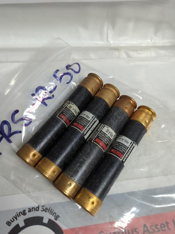 Used COOPER BUSSMANN,FRS-R-50,FUSETRON FUSE 50 AMP LOT OF 4 PRE-OWNED