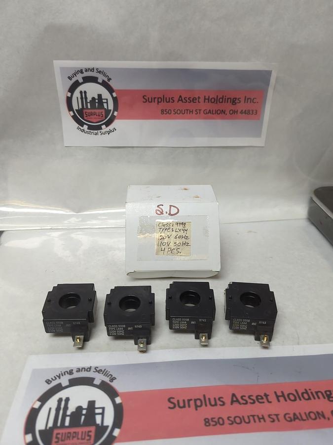 Used SQUARE D,LX44,TYPE 9998 UNLATCH COIL 120V 60HZ 110V 50HZ LOT OF 4 PRE-OWNED