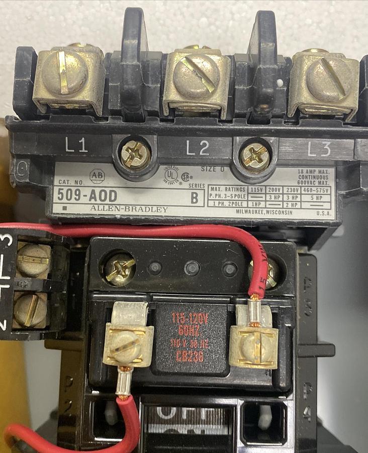 ALLEN BRADLEY,509-AAD,SER B SIZE 0 FULL VOLTAGE NON-REVERSING STARTER NEW NO BOX