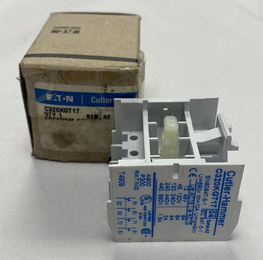 EATON CUTLER HAMMER,C320KGT17,AUXILIARY CONTACT NOS