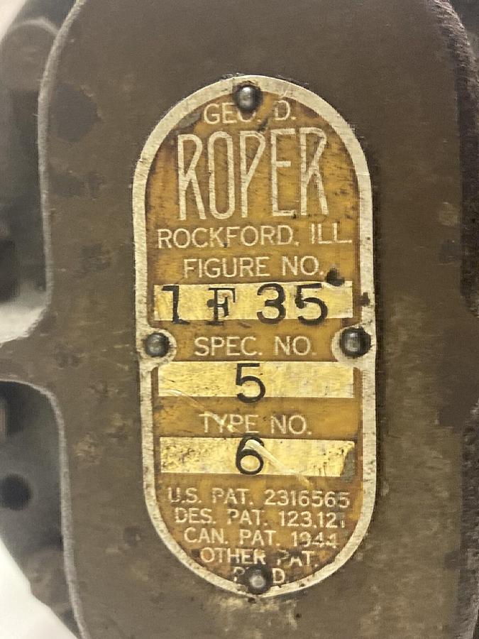Used Roper,Figure 1F35 Type 6,Positive Displacement Gear Pump