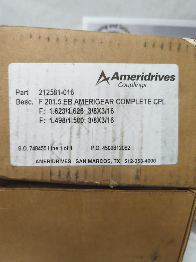 AMERIDRIVES,212581-016,COMPLETE COUPLING 3/8X3/16-3/8X3/16 NOS