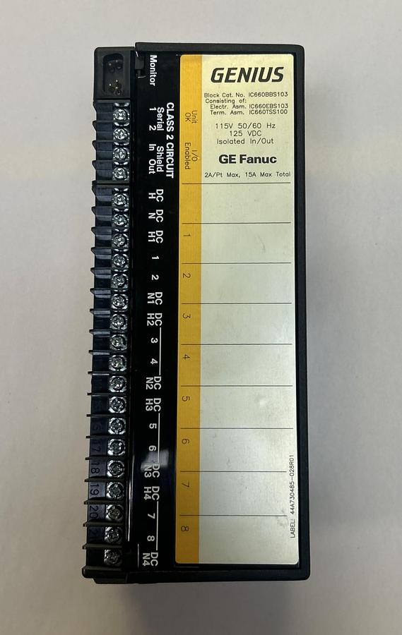 Used GE FANUC,IC660BBS103,ISOLATED IN / OUT GENIUS BLOCK MODULE