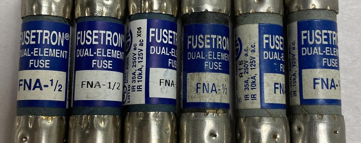 Cooper Bussmann,FNA-1/2,Fusetron Fuse Lot Of 6 NOS