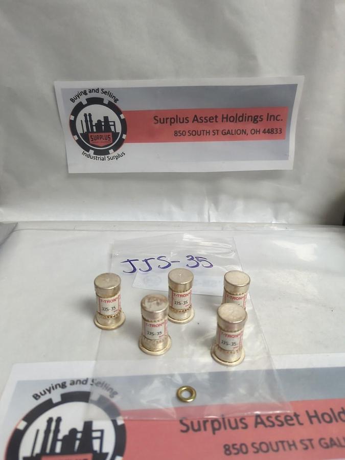 Used COOPER BUSSMANN,JJS-35,CURRENT LIMITING 35 AMP FUSE LOT OF 5 PRE-OWNED