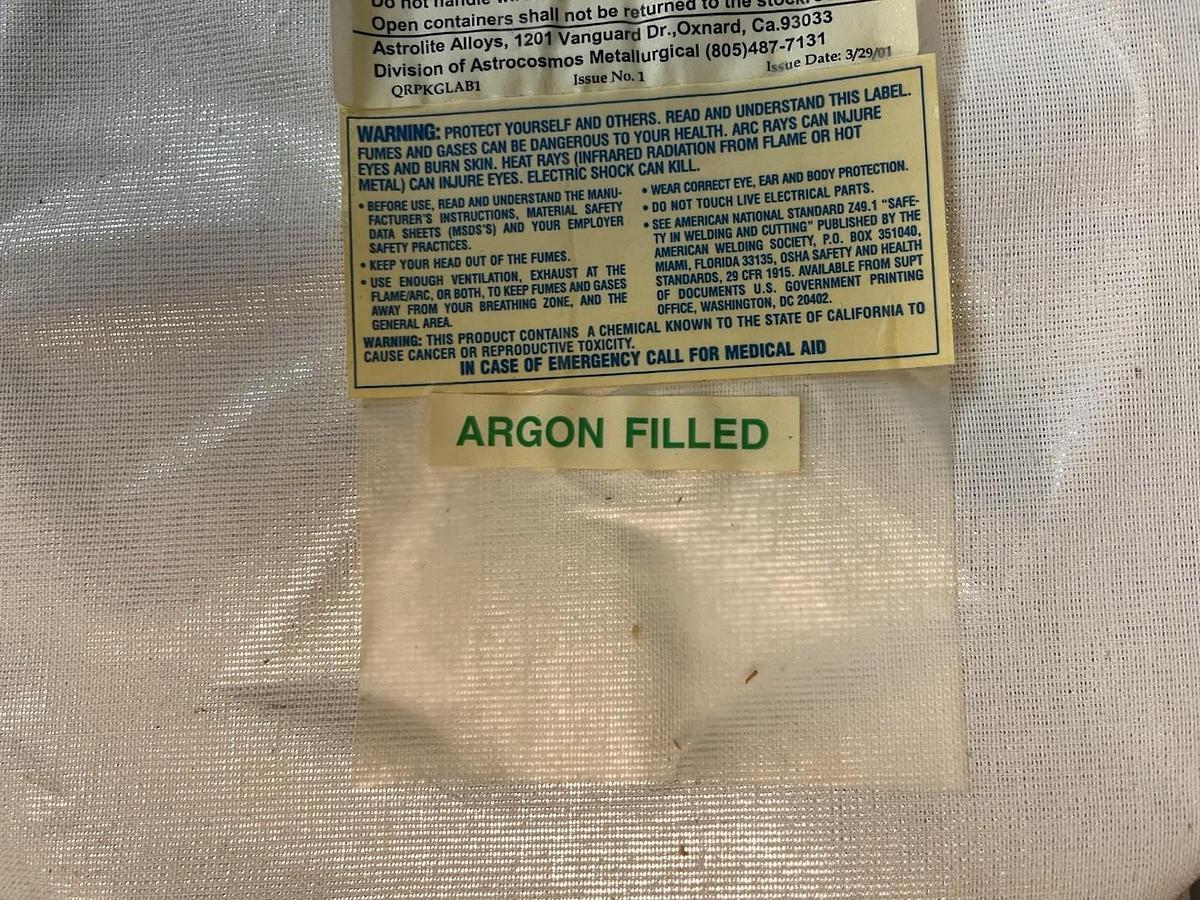 Used ASTROLITE ALLOYS,AMS-4951F,WELD TI WIRE DIA .045 SPOOL 20LBS