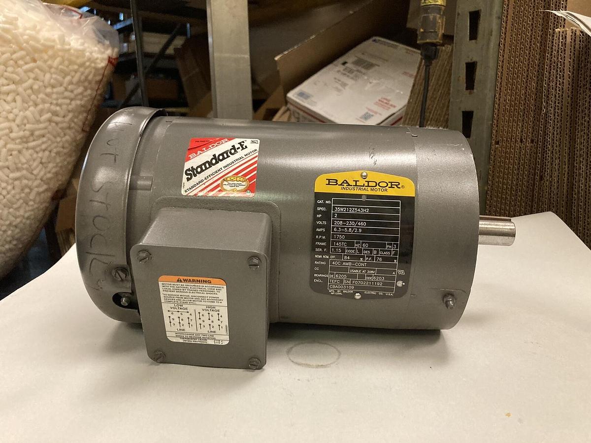 Used Baldor,35W21Z543H2,3-Phase Industrial Motor 2HP 1750RPM 145TC