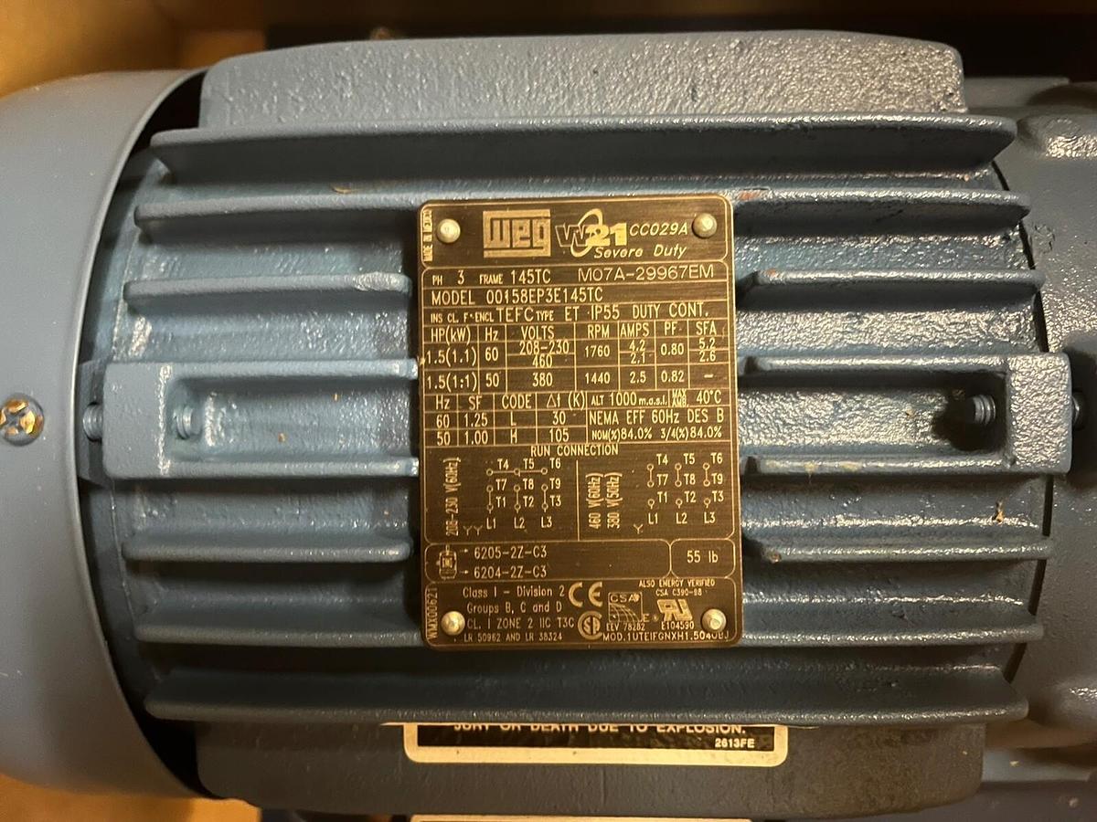 Used Gorman Rupp,GHC1DC3-B,Iron Gear Pump 1" 1-1/2HP 3PH