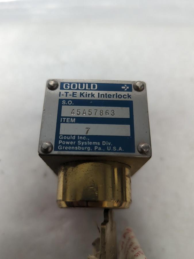 Used GOULD,45A57863,I.T.E. KIRK INTERLOCK WITH KEY PRE-OWNED
