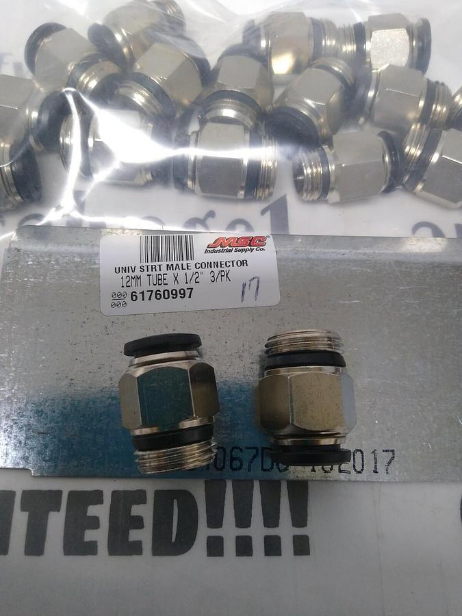 UNBRANDED,61760997,TUBE STRAIGHT MALE CONNECTOR 12MMX1/2 IN LOT OF 17 NOS