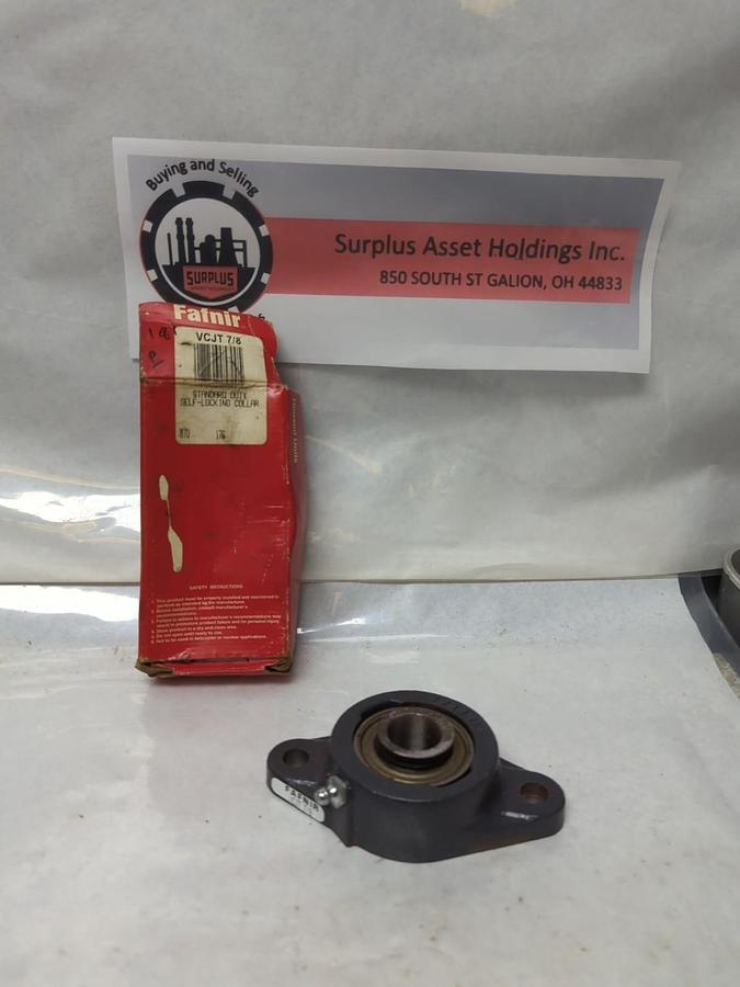FAFNIR,VCJT 7/8,FLANGED BEARING 7/8 INCH BORE MISSING COLLAR NOS