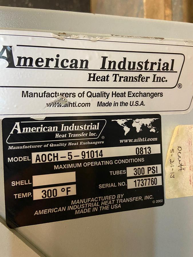 American Industrial,AOCH-5-91014,Heat Exchanger New