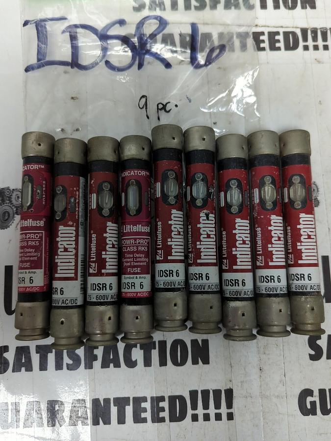 LITTELFUSE,IDSR-6,INDICATOR 6 AMP FUSES LOT OF 9 NOS