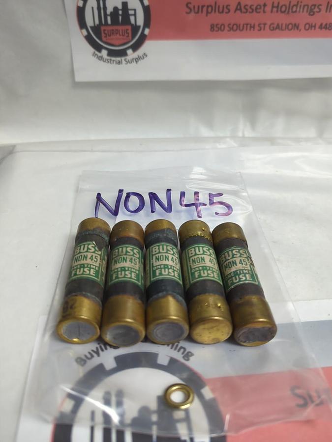 Used COOPER BUSSMANN,NON-45,ONE-TIME 45 AMP FUSE LOT OF 5 PRE-OWNED