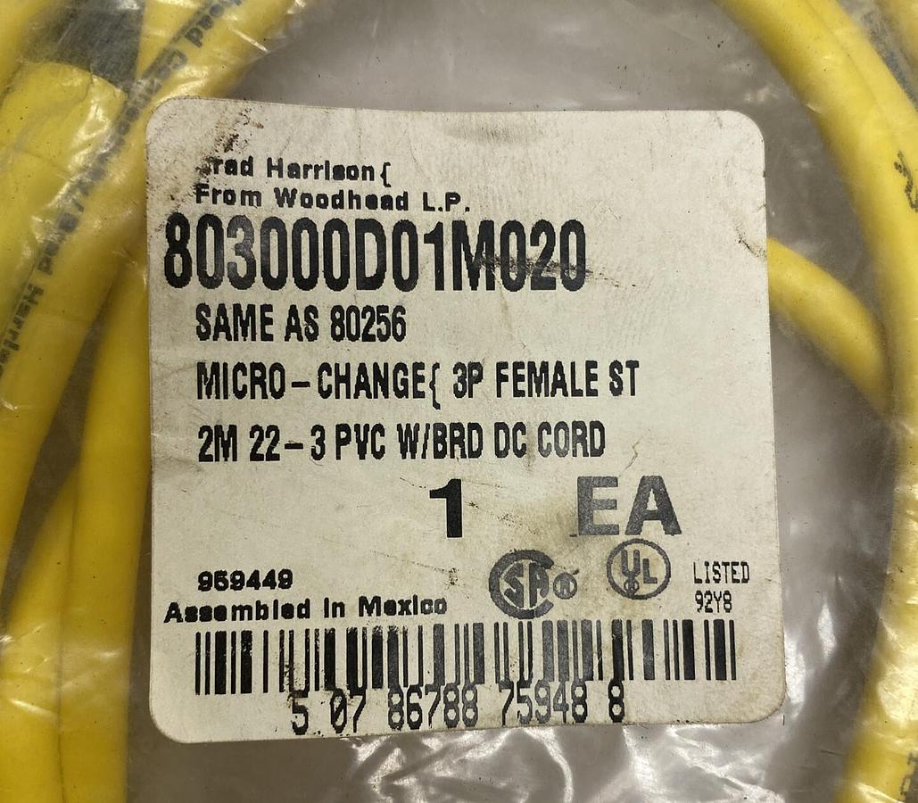 WOODHEAD,803000D01M020 3P,FEMALE CABLE NOS