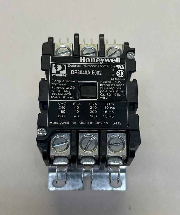 Used HONEYWELL,DP3040A5002,DEFINITE PURPOSE CONTACTOR