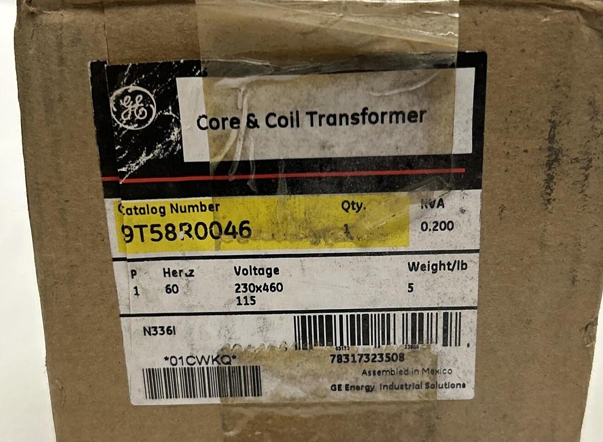 GENERAL ELECTRIC,9T58R0046,TRANSFORMER .2KVA 240X480-115V NOS